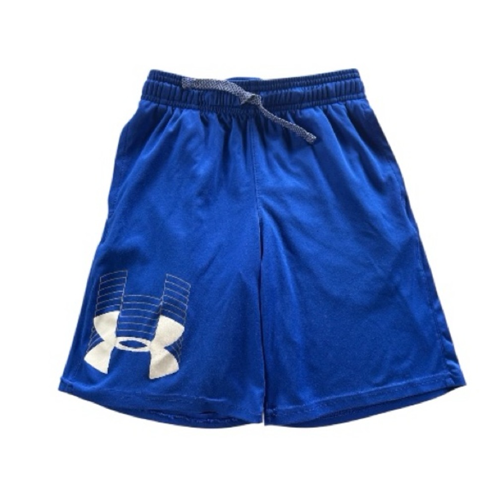 Under Armour Boys Blue & White Heatgear Athletic Shorts size youth small